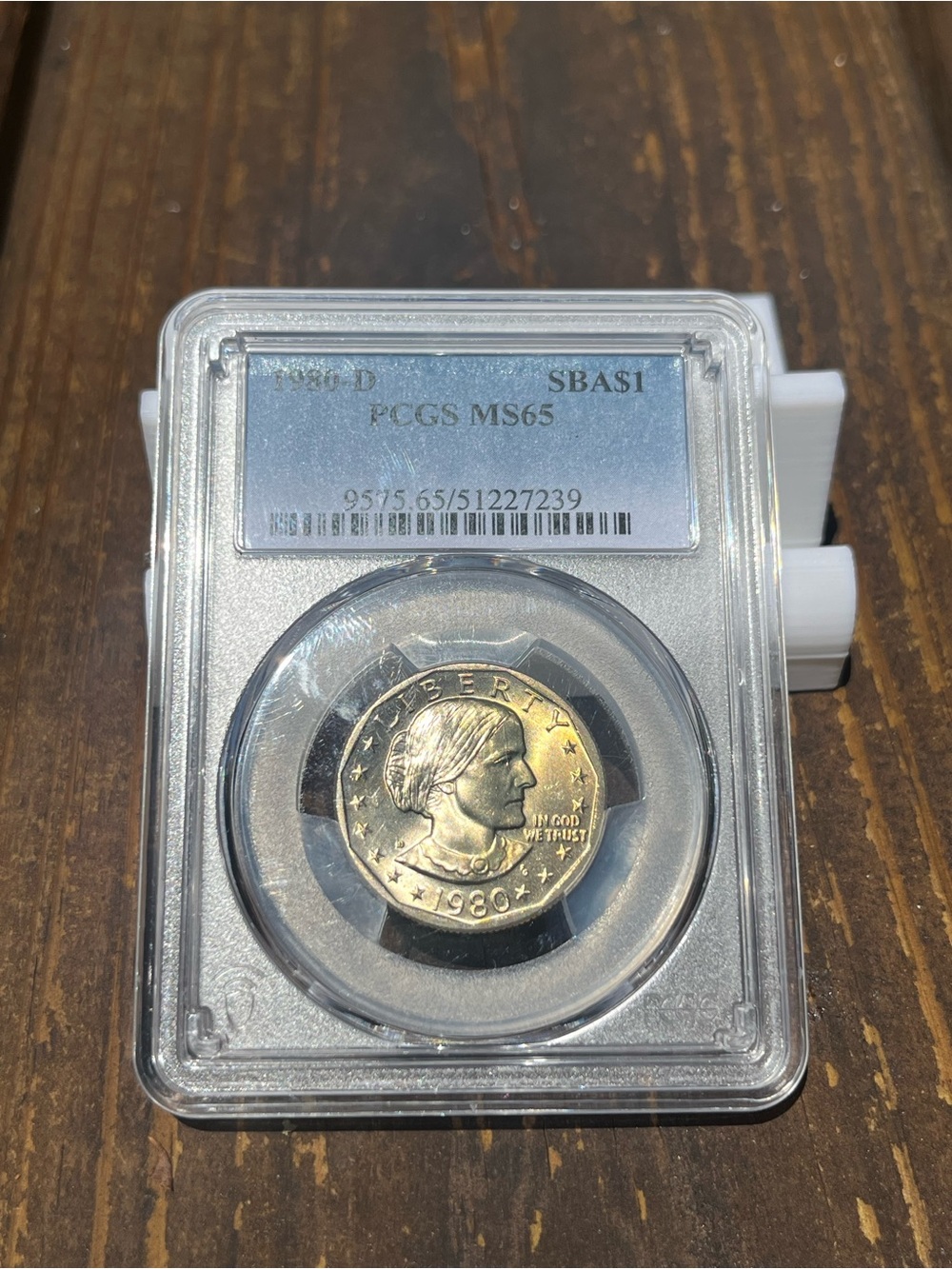 Certified 1980 Susan B. Anthony Dollar - Gold Toned